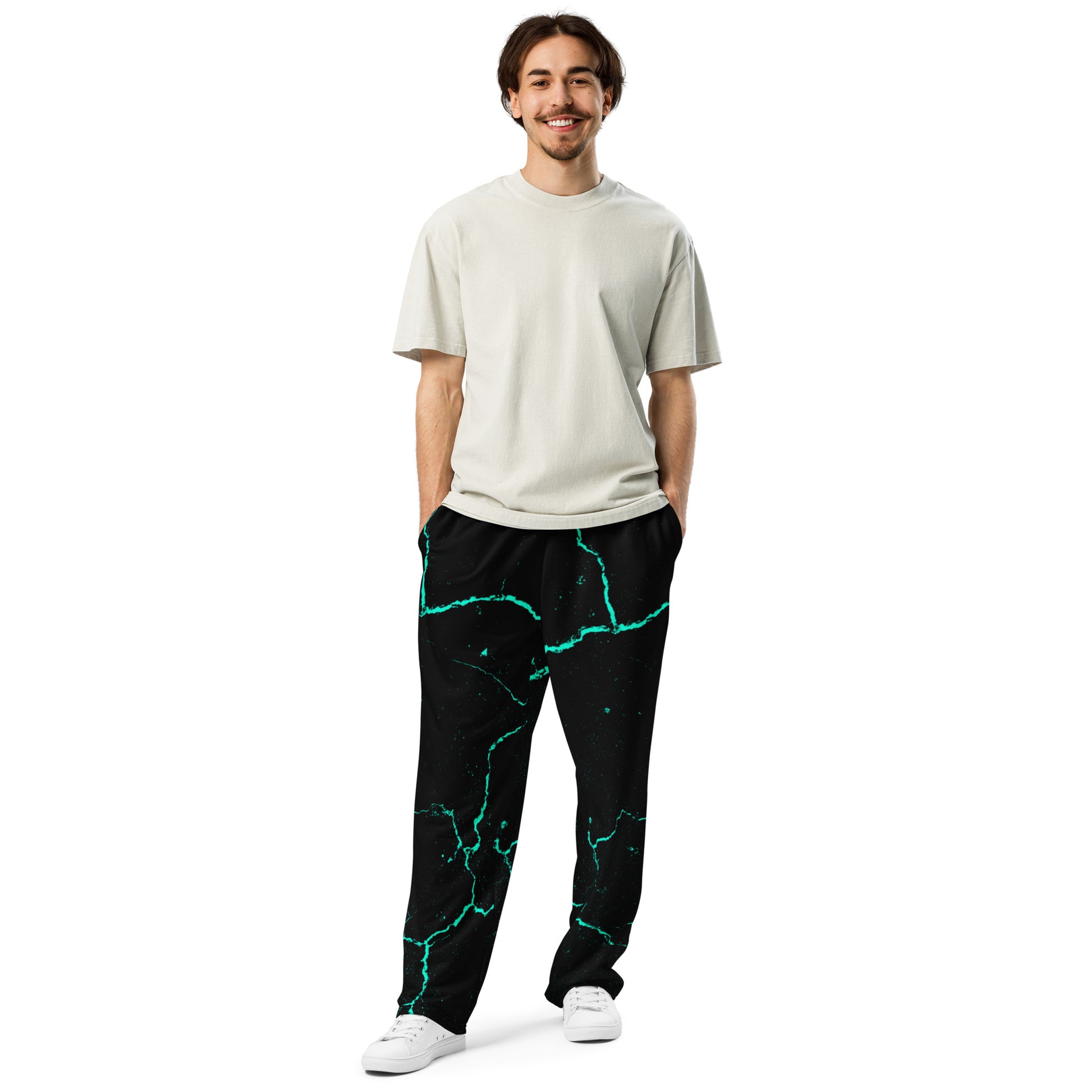 Galactic Glow Unisex Wide-leg Recycled Joggers - FLAKOUT