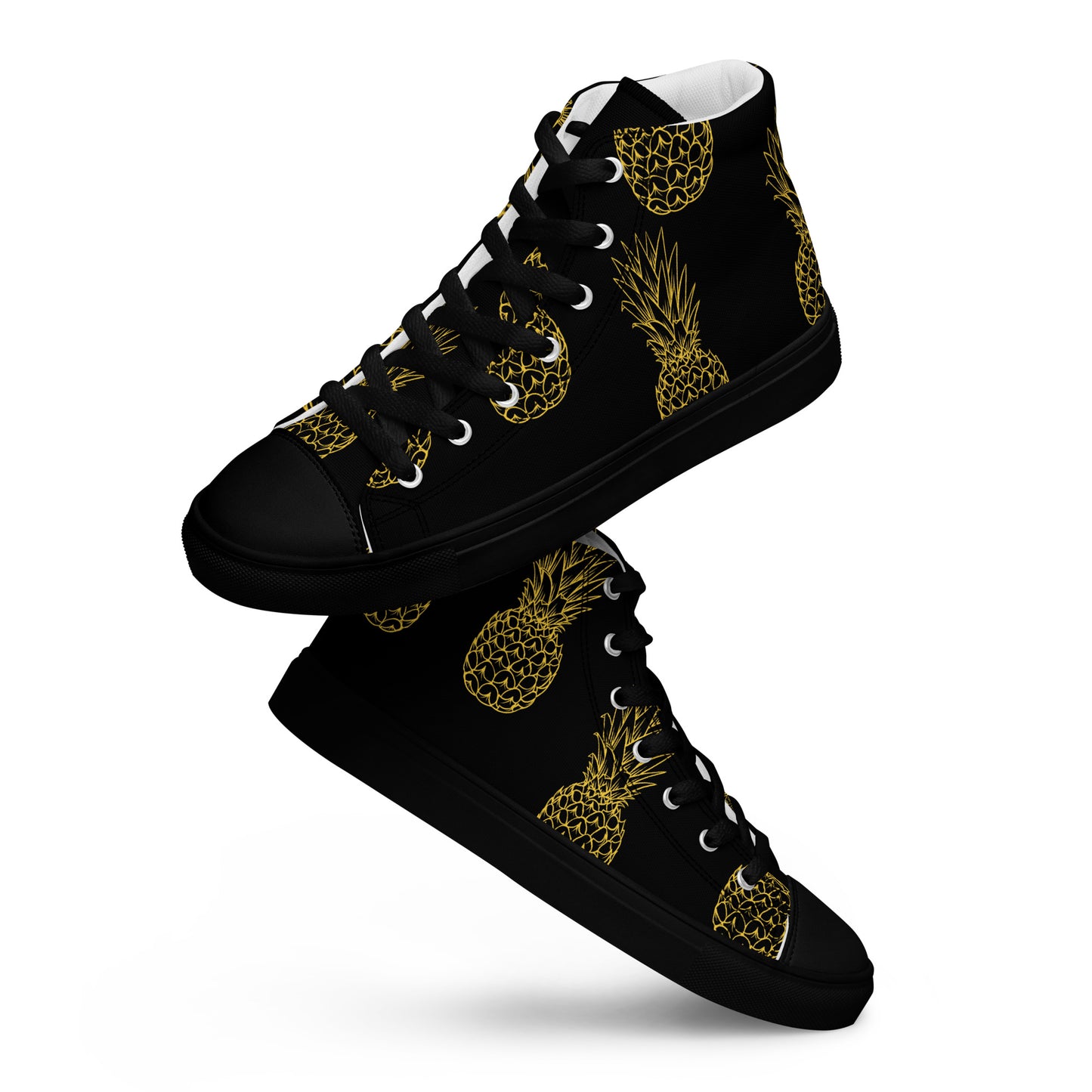 Pineapple Bliss Men’s High Top Canvas Shoes - FLAKOUT