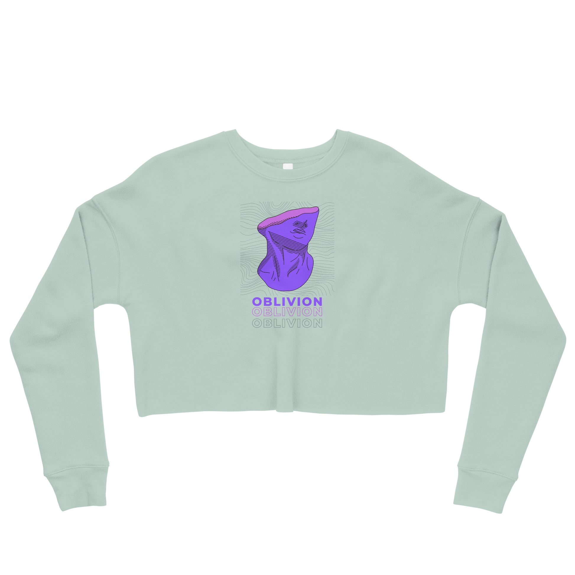 Violet Veil Of Oblivion Women's Crop Sweatshirt - Dusty Blue - FLAKOUT