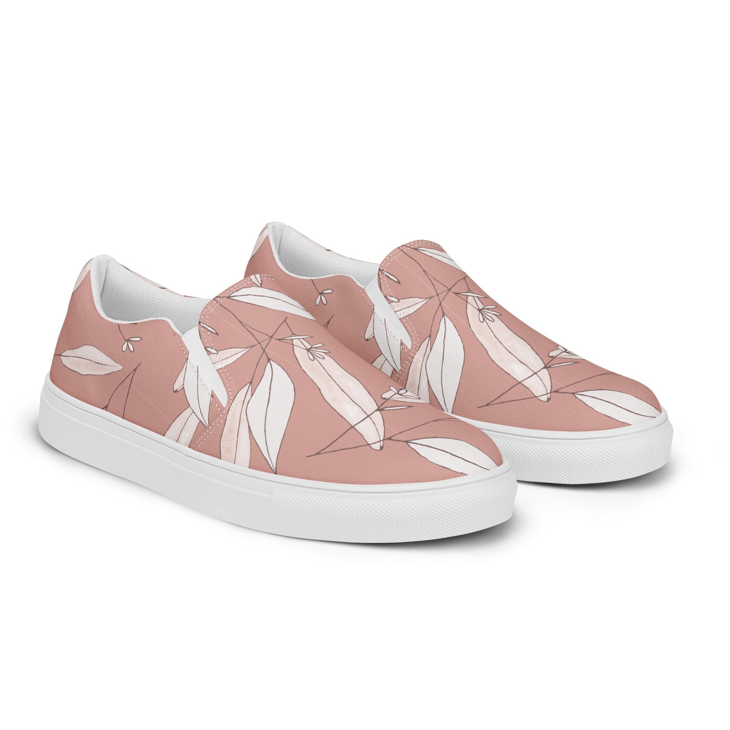 Feathered Finesse Women's Slip-On Canvas Shoes - FLAKOUT